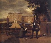 unknow artist John Rose,the royal gardener,presenting a pineapple to Charles ii before a fictitious garden Spain oil painting artist